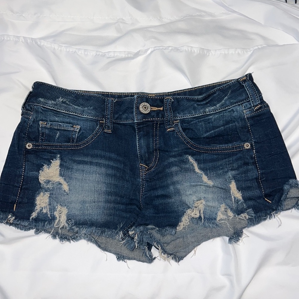 Express Dark Wash Low-rise jean short, perfect condition, size:0!